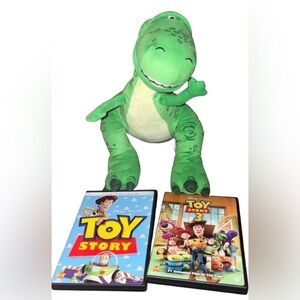 Toy Story 2-Film DVD Bundle + Rex Plush – Disney Pixar Classics